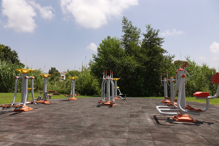 The equipment on the playgrounds for street workout.の写真素材