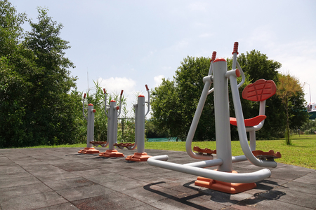 The equipment on the playgrounds for street workout.の写真素材