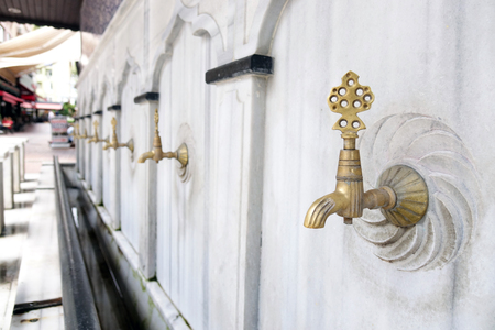 Traditional place for foot washing near a Muslim mosqueの写真素材