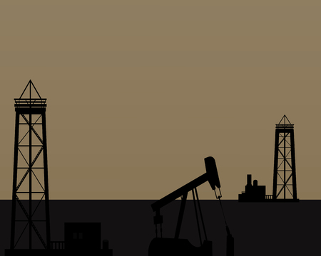 oil rig icon vector button logo symbol conceptのイラスト素材