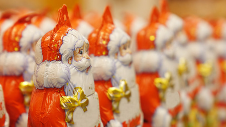 A large number of Christmas Santa Claus. Christmas gift,の写真素材