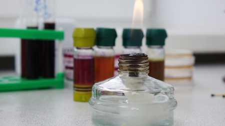 glass bulb with a wick. chemical laboratoryの写真素材