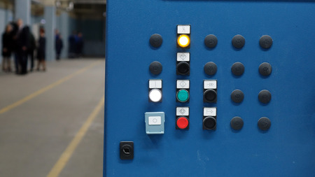Remote control of machines in a cotton factory.の写真素材