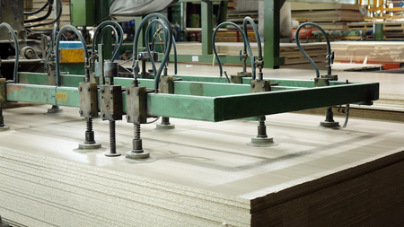Production of laminated fiberboard. Fibreboard sheets for furniture production