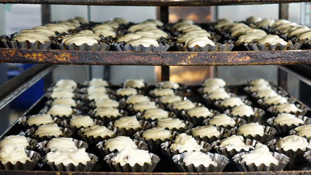 Preparation of cookies for baking. Cooking process in the kitchen