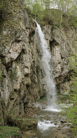 Waterfall in the highlands. The nature of the Caucasus.の写真素材