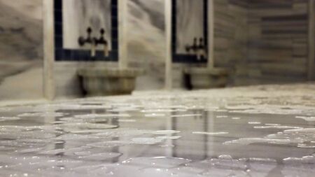 Traditional marble Turkish bathroom. Health and relaxation.の写真素材