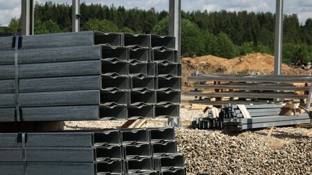 Construction of the plant from metal structures .の写真素材