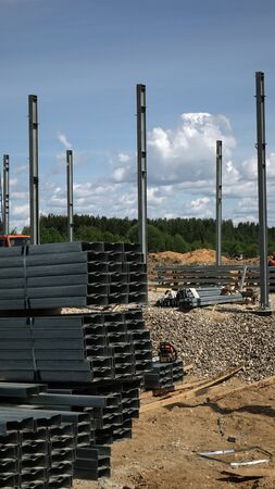 Construction of the plant from metal structures .の写真素材