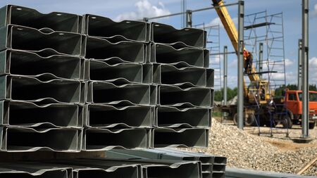 Construction of the plant from metal structures .の写真素材
