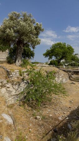 Historical walls of the fortress in Bodrum. historical fortification located in the port city .の写真素材