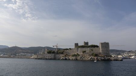 Bodrum, Turkey-June 2019 :historical walls of the fortress in Bodrum. historical fortification located in the port city .のeditorial素材