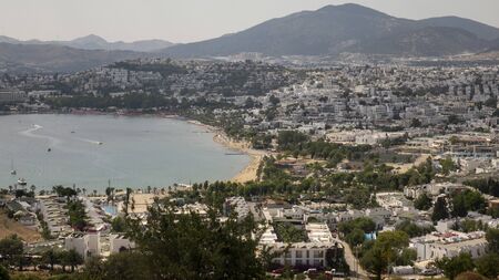 Yacht in the Bay of the Aegean sea.の写真素材
