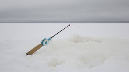 Fishing rod for fishing in winter. Sport and relaxationの写真素材