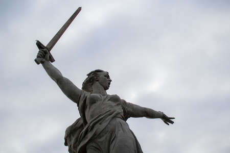 Volgograd. Historical and memorial complex "Mamaev Kurgan". Monument to "Heroes of the battle of Stalingrad" with the main monument " Motherland calls!Â»Russia, August 2020のeditorial素材