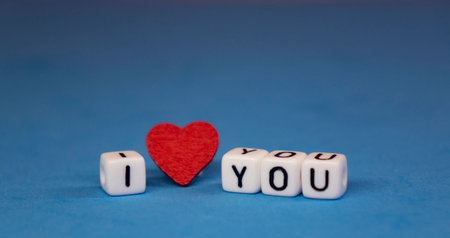 I love you on a colored background . Valentines Day. The concept of love and beautyの写真素材