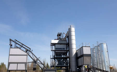 Asphalt concrete plant. Equipment for the production of asphalt, cement and concrete.の写真素材