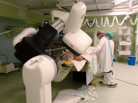 Surgeons who perform heart surgery using the most modern equipment.Vologda. Russia-April 2021のeditorial素材