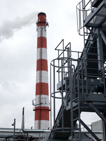 Pipe at the factory. View of the industrial zone .の写真素材