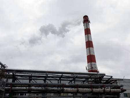 Pipe at the factory. View of the industrial zone .の写真素材