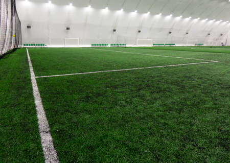 Football arena, with artificial grass, with copy space.の写真素材
