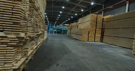A woodworking plant. Warehouse of finished products for further transportation.