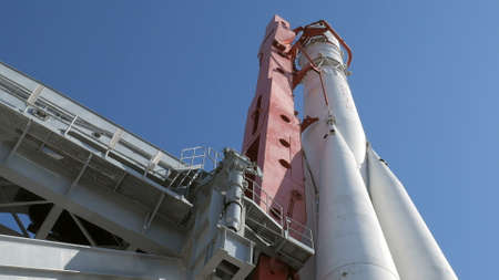 Rocket Vostok on start tilt upのeditorial素材