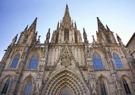Cathedral of the Holy Cross and Saint Eulalia in Barcelona  Spain の写真素材