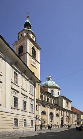 St Nicholas Cathedral in Ljubljana  Slovenijaのeditorial素材