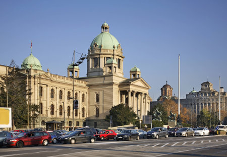 House of the National Assembly in Belgrade  Serbiaのeditorial素材