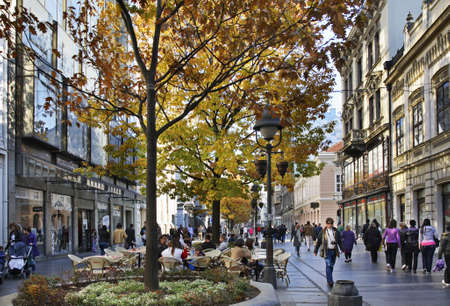 Knez Mihailova street in Belgrade  Serbiaのeditorial素材