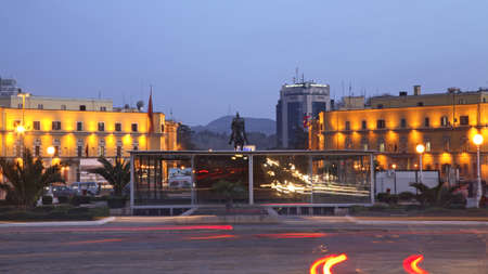 Skanderbeg  square in Tirana. Albaniaのeditorial素材