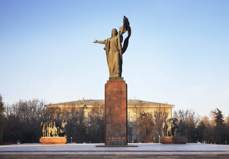 Monument to the Fighters of the Revolution in Bishkek. Kyrgyzstanのeditorial素材