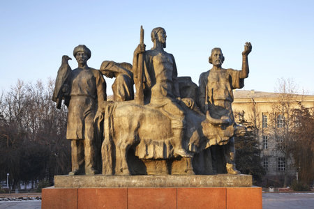 Monument to the Fighters of the Revolution in Bishkek. Kyrgyzstan