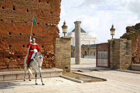 Entry to The Mausoleum of Mohammed V in Rabat. Moroccoのeditorial素材