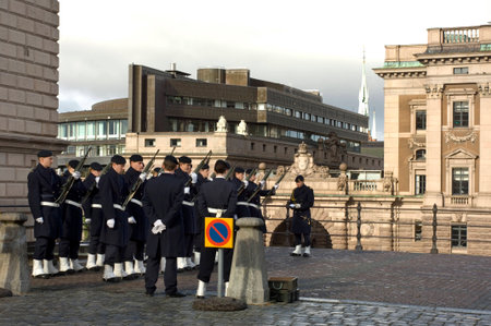 The guards of the Royal Palace in Stockholm. Sweden