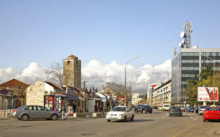 Tsar Nicholas  Street in Podgorica. Montenegroのeditorial素材