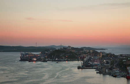 Golden Horn bay in Vladivostok. Russiaの写真素材