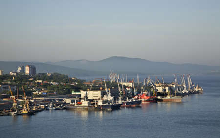 Golden Horn bay in Vladivostok. Russiaのeditorial素材