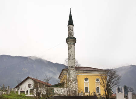 Mosque on cemetery in Travnik. Bosnia and Herzegovinaの写真素材