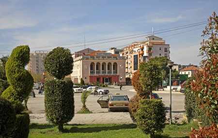 Democracy Square in Shkoder. Albaniaのeditorial素材