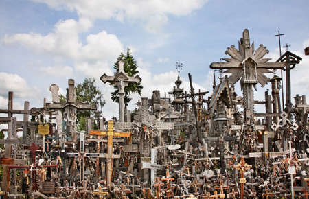 Hill of Crosses near Siauliai. Lithuaniaのeditorial素材