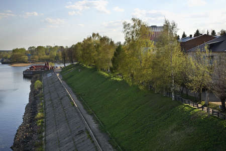Bridge over the Volga river in Kimry. Tver Oblast. Russiaの写真素材