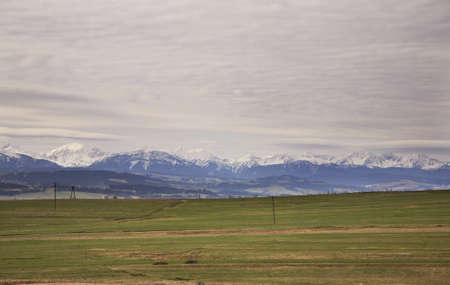 Field and mountain near Szaflary. Polandの写真素材