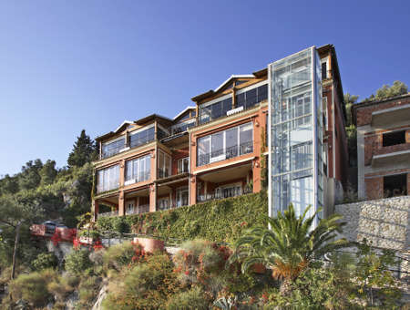 Building in Lakones. Corfu  island. Greeceのeditorial素材