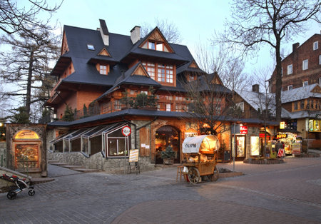 Krupowki street in Zakopane. Polandのeditorial素材