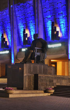 Monument to auezov near Kazakh Drama Theatre in Almaty. Kazakhstanのeditorial素材
