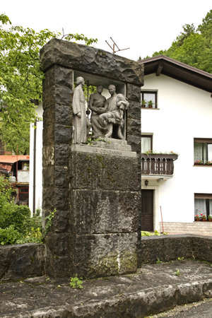 Monument to fallen Italian soldiers above Caporetto in Kobarid. Sloveniaのeditorial素材