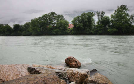 Inn river near Haiming. Austria