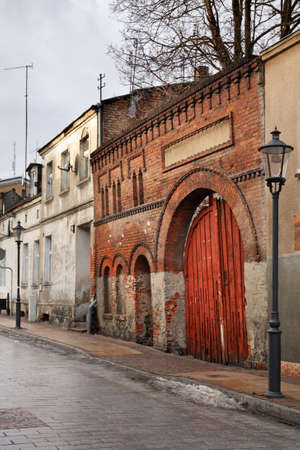Old street in Swiecie. Polandの写真素材